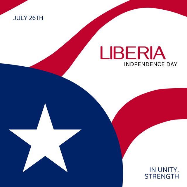 Liberia Independence Day Poster with Flag Design Elements - Download Free Stock Templates Pikwizard.com