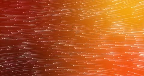 Glowing Light Trails on Vibrant Orange Background