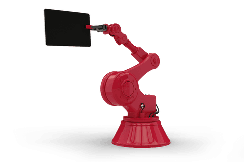 Red Robotic Arm with Tablet on Transparent Background Illustration - Download Free Stock Videos Pikwizard.com