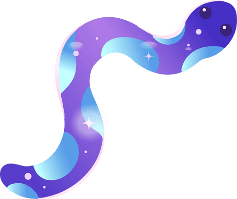 Transparent Abstract Wormlike Shape in Vibrant Purple-Blue Gradient - Download Free Stock Videos Pikwizard.com