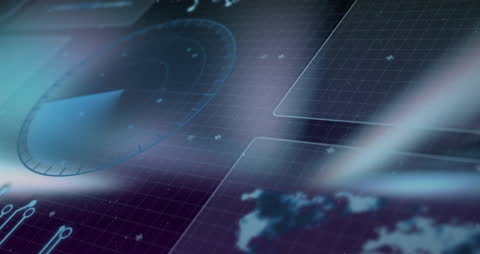 Futuristic Radar and Data Interface with Hologram Effects