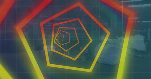 Dynamic Digital Interface with Geometric Shapes and Computer Code