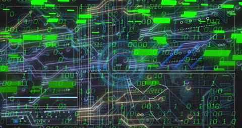 Futuristic Digital Technology Interface with Data Flow
