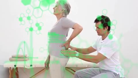 Senior Receiving Physiotherapy with Digital Health Analysis