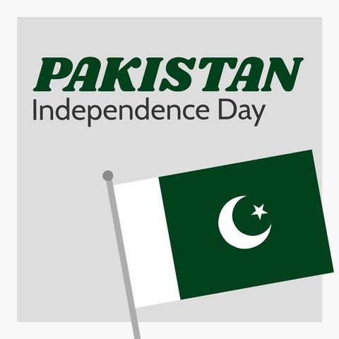 Pakistan independence day celebration artwork with national flag
