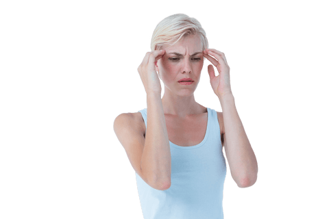 transparent background woman tackling headache stress problem - Download Free Stock Videos Pikwizard.com