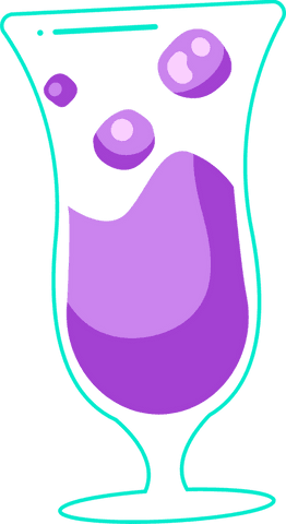 Modern purple beverage in transparent tulip glass vector