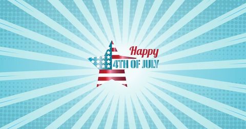 Patriotic 4th of July Poster with American Flag Star