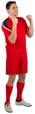 Transparent Cheering Football Player in Red Uniform Celebrating Victory - Download Free Stock Videos Pikwizard.com