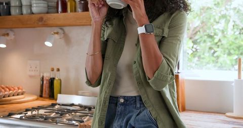 Casual Morning Routine With Coffee in Cozy Home Kitchen