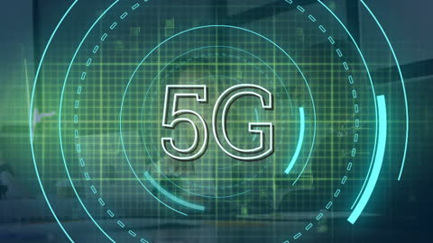 5G Technology Overlay with Diverse Workers in Modern Office