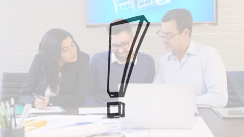 Team Collaboration in Modern Business Setting with Digital Interface