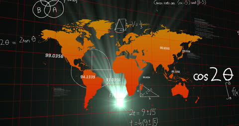 Animation Displaying Data Processing on Digital World Map