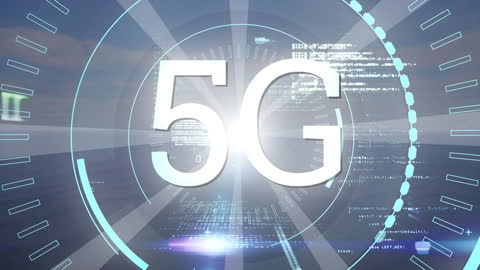 Futuristic 5G Technology and Data Processing Concept