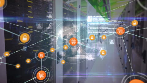 Digital Network Visualization with Virtual Icons Over Servers