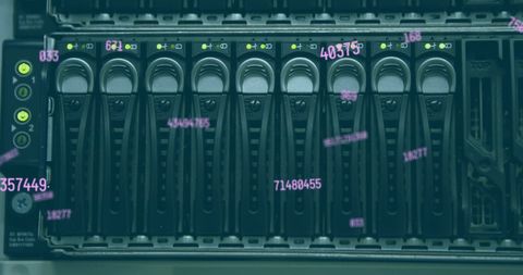 Digital Interface Showing Data on Computer Server