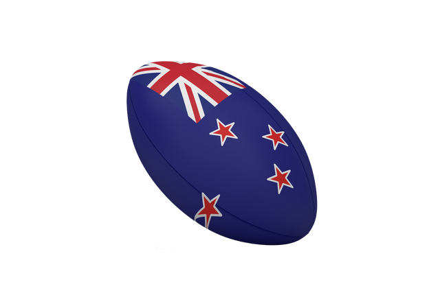 Rugby Ball With New Zealand Flag Design on Transparent - Download Free Stock Videos Pikwizard.com