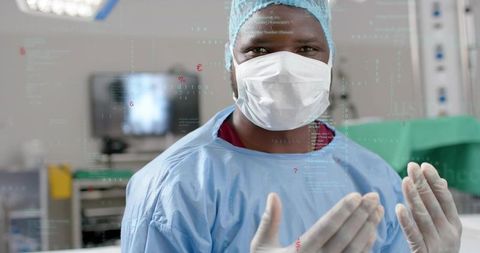 Surgeon Preparing in OR with Advanced Diagnostic Equipment