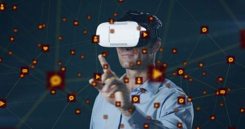Futuristic Interface Interaction with Virtual Reality Technology - Download Free Stock Images Pikwizard.com