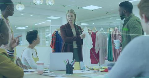 Diverse Fashion Team Collaborating in Creative Studio