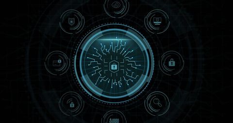 Futuristic Digital Security Interface with Circuitry - Download Free Stock Images Pikwizard.com