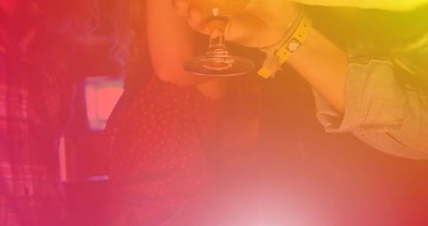 Colorful Summer Party Celebration with Drinks and Dancing