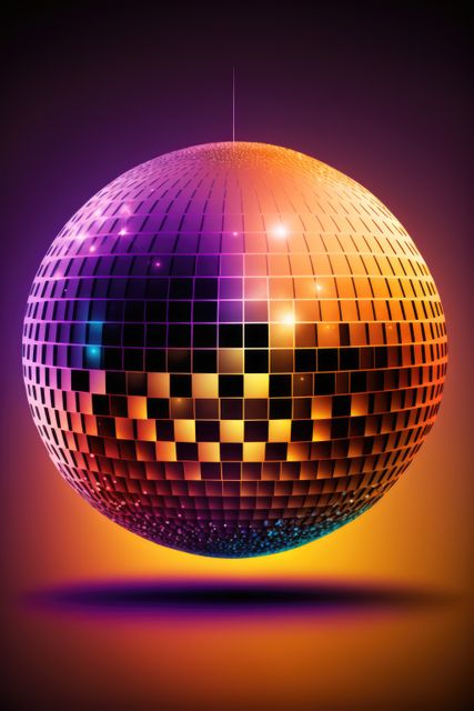 Disco ball with light spots over purple background created using generative ai technology - Download Free Stock Photos Pikwizard.com