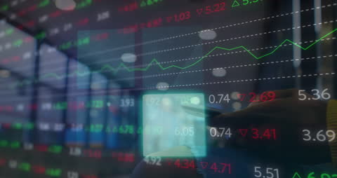 Stock Market Analysis and Smartphone Technology Concept