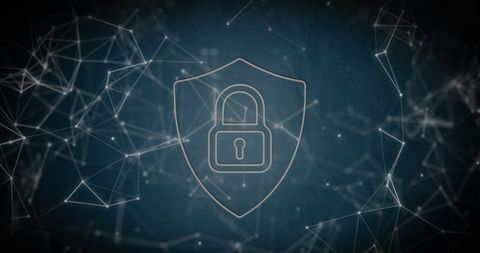 Security Padlock Icon Over Network Connections on Blue Background - Download Free Stock Images Pikwizard.com