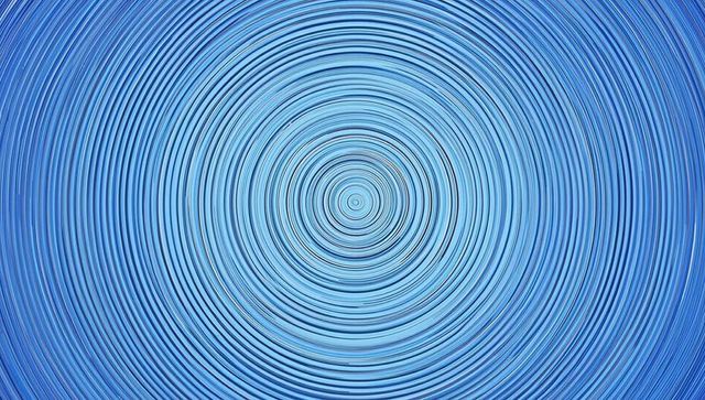Abstract Concentric Pattern in Gradient Blue Tones