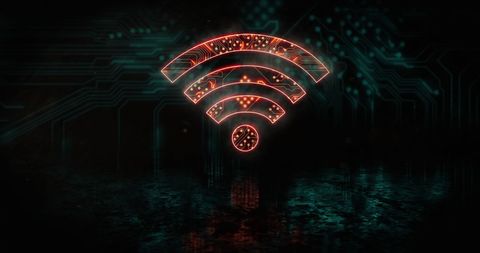 Futuristic Glowing WiFi Icon Representing Tech Innovations - Download Free Stock Images Pikwizard.com