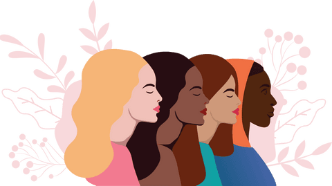 diverse women silhouettes with nature elements on transparent - Download Free Stock Videos Pikwizard.com