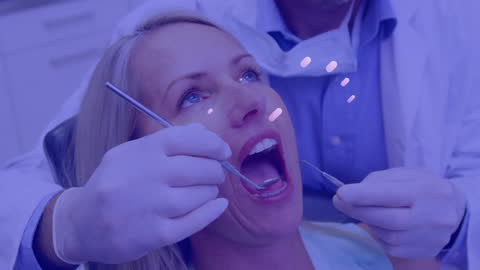Dental Care Checkup with Animated Overlay at Clinic