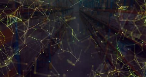 Abstract Digital Network Overlay in Warehouse Setting