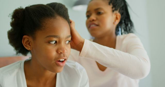 Mother Braiding Daughter's Hair at Home - Download Free Stock Images Pikwizard.com