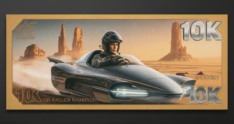 Futuristic Hovercraft Zipping Across Desert Landscape