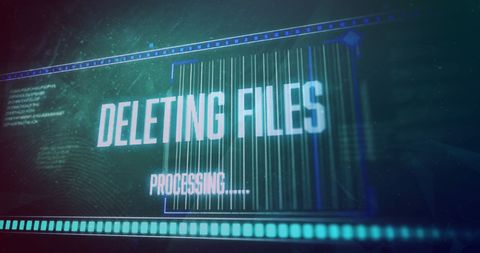 Digital Data Processing with Deletion Message - Download Free Stock Images Pikwizard.com