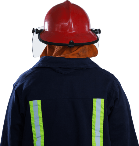 transparent rear view firefighter in uniform with red helmet - Download Free Stock Videos Pikwizard.com