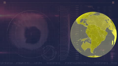 Digital Globe with Data Processing Background Interface