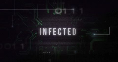 Infected Text with Digital Circuitry Background - Download Free Stock Images Pikwizard.com