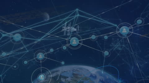 Digital Connection Network Circling Globe