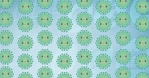 Digital pandemic illustration with animated virus cells