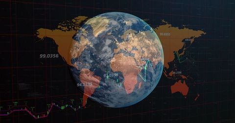 Virtual Globe with Digital Data Overlay for Tech Concepts - Download Free Stock Images Pikwizard.com