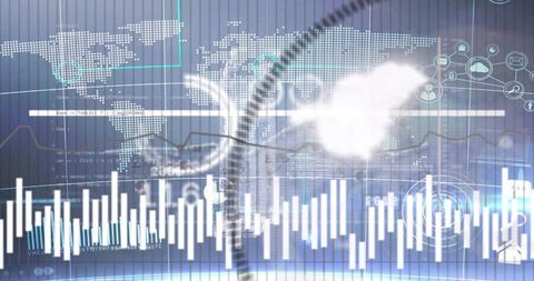 Visualizing Global Data Streams with Interactive HUD, Bar Graphs, Line Charts and World Map
