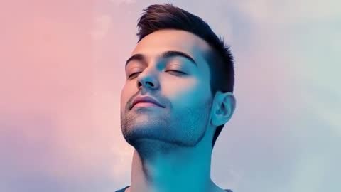 Meditative Moment Showing Breathing in Soft Pastel Lighting