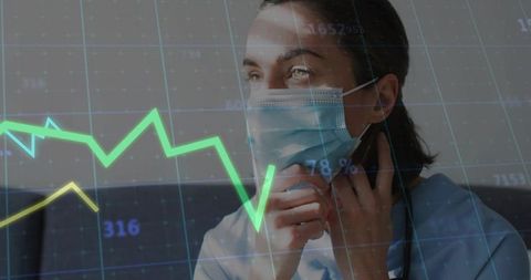 Healthcare Worker Analyzing Statistical Data Graph