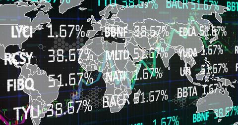 Stock Market Data on World Map Digital Interface - Download Free Stock Images Pikwizard.com