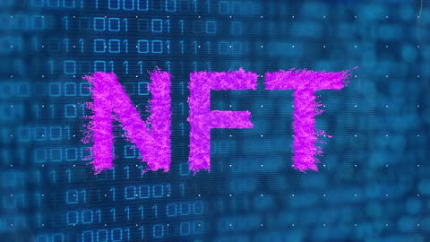 Digital NFT Artwork on Binary Code