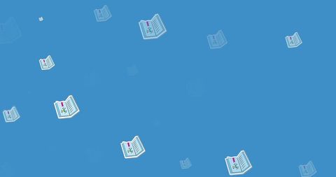 Seamless Science Textbook Pattern on Blue Background