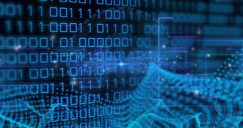 Digital Mesh with Binary Code and Network Connections - Download Free Stock Images Pikwizard.com